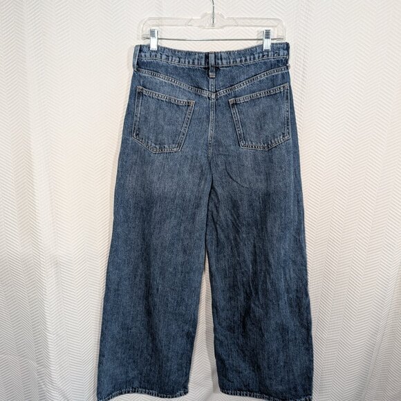 GAP Baggy Blue Jeans Mid Rise Size 4 / 27R S Relaxed Wide Leg Denim - Picture 3 of 9
